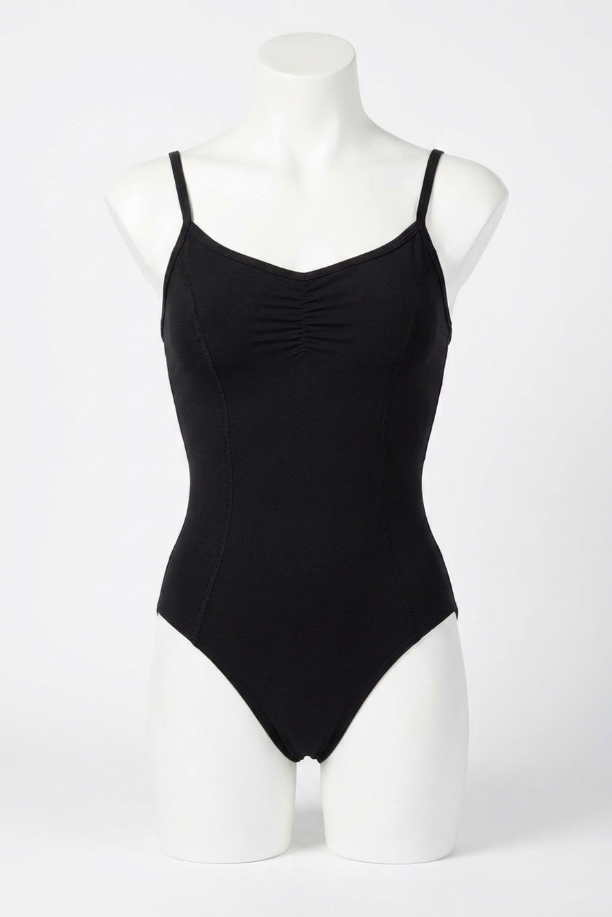 NEW BLOCH franca ruched bodice camisole leotard in black